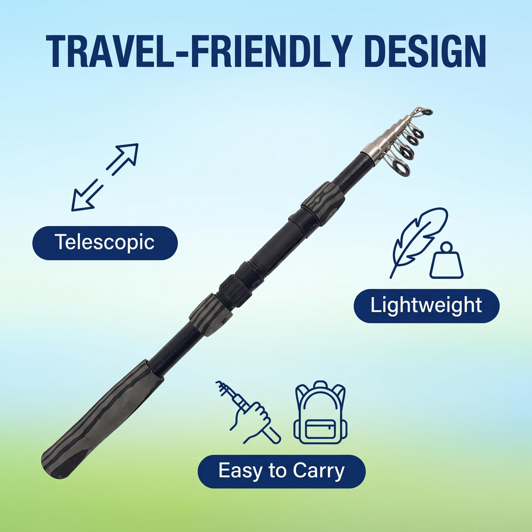 Portable Telescopic Fishing Ro - огляд і ціна Fishing Rod Spinning